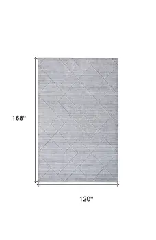 10' X 14' Gray And Silver Striped Hand Woven Area Rug