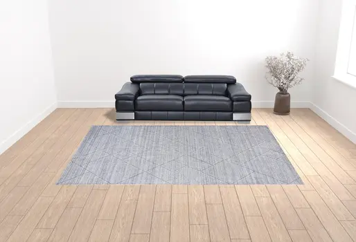 10' X 14' Gray And Silver Striped Hand Woven Area Rug
