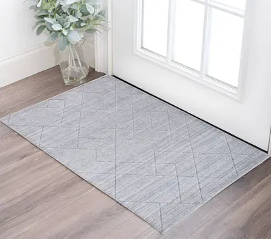 2' X 3' Gray Striped Hand Woven Area Rug