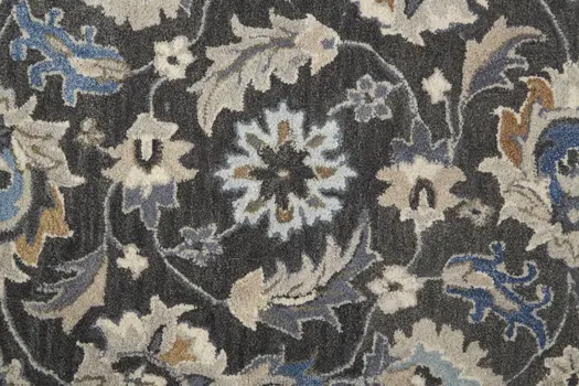 2' X 3' Taupe and Ivory Wool Floral Hand Tufted Area Rug