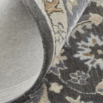 2' X 3' Taupe and Ivory Wool Floral Hand Tufted Area Rug