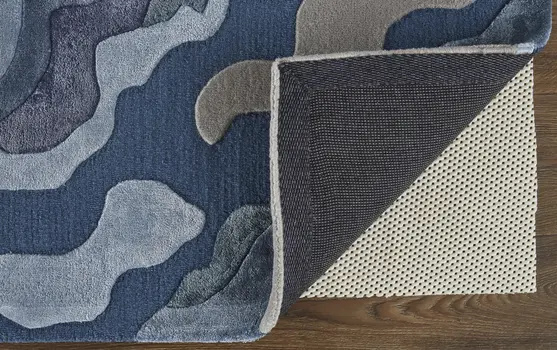 12' X 15' Blue and Gray Wool Abstract Hand Tufted Area Rug