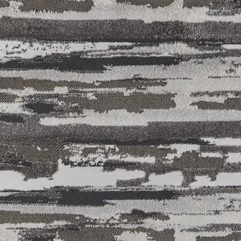 8' Gray And Ivory Abstract Distressed Runner Rug