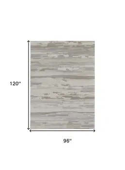 8' X 10' Brown and Ivory Abstract Power Loom Distressed Area Rug