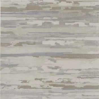 7' X 10' Ivory and Gray Abstract Power Loom Distressed Area Rug
