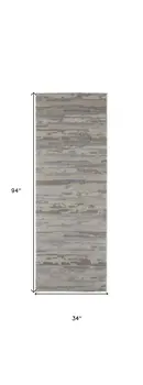 8' Brown And Ivory Abstract Distressed Runner Rug