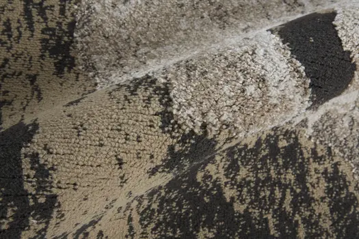 8' Gray And Ivory Abstract Runner Rug