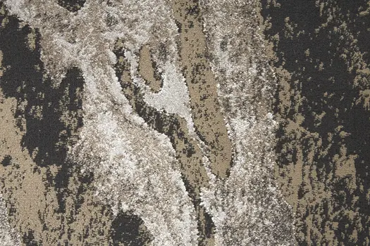 8' Gray And Ivory Abstract Runner Rug