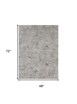 4' X 6' Gray and Ivory Abstract Power Loom Distressed Area Rug