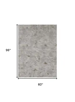 5' X 8' Gray and Ivory Abstract Power Loom Distressed Area Rug