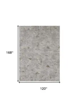 10' X 14' Gray and Ivory Abstract Power Loom Distressed Area Rug