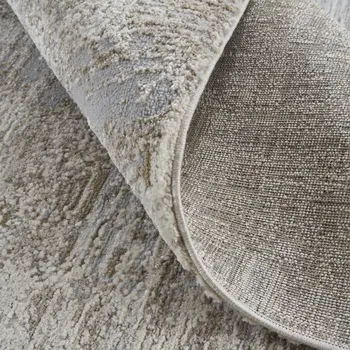 10' X 14' Gray and Ivory Abstract Power Loom Distressed Area Rug