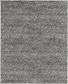 10' X 14' Gray and Ivory Abstract Power Loom Area Rug