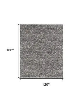 10' X 14' Gray and Ivory Abstract Power Loom Area Rug