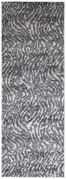 8' Gray And Ivory Abstract Runner Rug