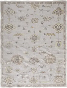 2' X 3' Ivory And Orange Floral Hand Knotted Stain Resistant Area Rug