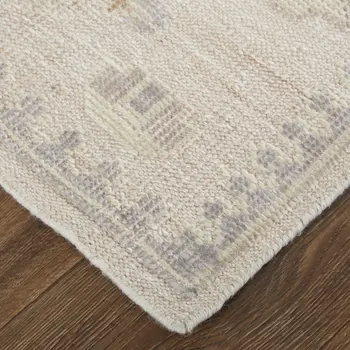 4' X 6' Tan and Brown Floral Hand Knotted Area Rug