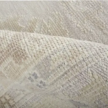 10' X 14' Tan Ivory And Orange Floral Hand Knotted Stain Resistant Area Rug