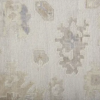10' X 14' Tan Ivory And Orange Floral Hand Knotted Stain Resistant Area Rug
