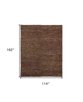 10' X 13' Orange Red Wool Hand Woven Distressed Area Rug