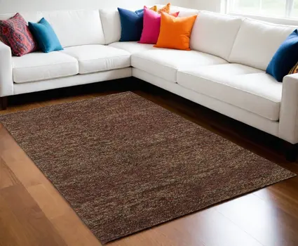 10' X 13' Orange Red Wool Hand Woven Distressed Area Rug