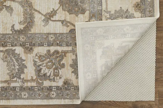 10' X 14' Tan Ivory And Brown Power Loom Area Rug