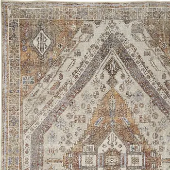 9' X 12' Brown and Ivory Abstract Area Rug