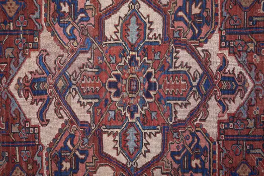 5' X 8' Red Tan And Blue Floral Power Loom Area Rug