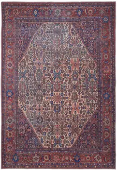 5' X 8' Red Tan And Blue Floral Power Loom Area Rug