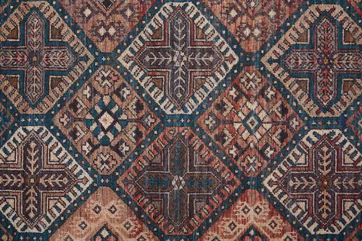 5' X 8' Brown Red And Ivory Floral Power Loom Area Rug