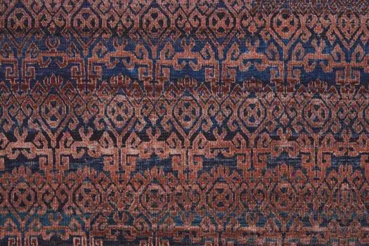 2' X 3' Red Brown And Blue Floral Power Loom Area Rug