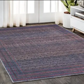 5' X 8' Blue Pink And Purple Floral Power Loom Area Rug