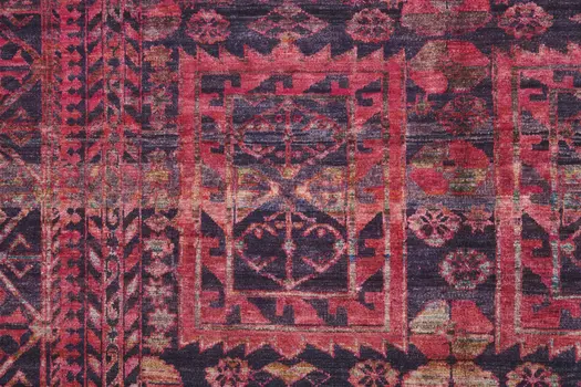 2' X 3' Red And Gray Geometric Power Loom Area Rug