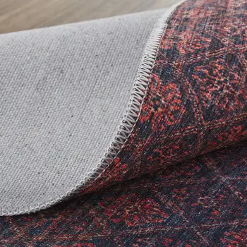 2' X 3' Red And Gray Striped Power Loom Area Rug