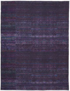 10' X 14' Blue And Purple Striped Power Loom Area Rug