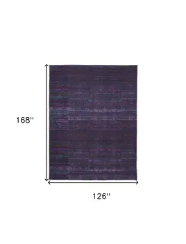 10' X 14' Blue And Purple Striped Power Loom Area Rug