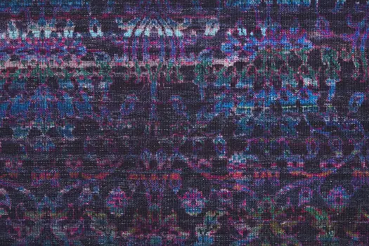 10' X 14' Blue And Purple Striped Power Loom Area Rug