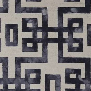 5' X 8' Ivory And Black Wool Tufted Handmade Area Rug