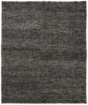 4' X 6' Gray and Black Wool Hand Woven Area Rug