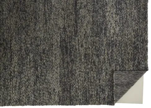 4' X 6' Gray and Black Wool Hand Woven Area Rug