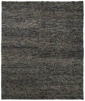 5' X 8' Gray and Black Wool Hand Woven Area Rug