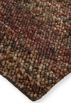 5' X 8' Orange Red Wool Hand Woven Distressed Area Rug