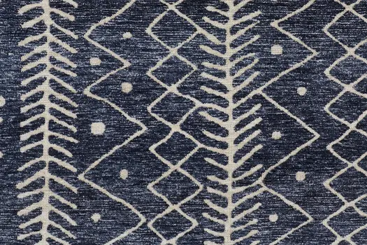 2' X 3' Blue And Ivory Striped Stain Resistant Area Rug