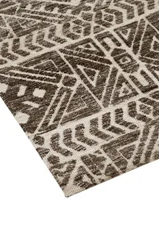 4' X 6' Brown Taupe And Ivory Striped Stain Resistant Area Rug