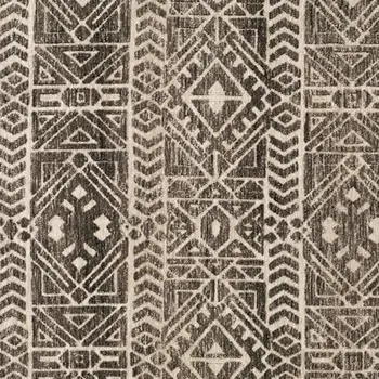 8' X 10' Gray and Ivory Striped Non Skid Area Rug