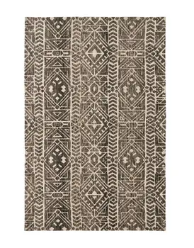 8' X 10' Gray and Ivory Striped Non Skid Area Rug