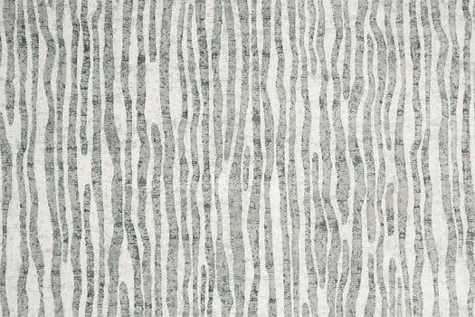 8' X 10' Gray and Ivory Striped Distressed Non Skid Area Rug