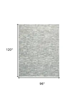 8' X 10' Gray and Ivory Striped Distressed Non Skid Area Rug