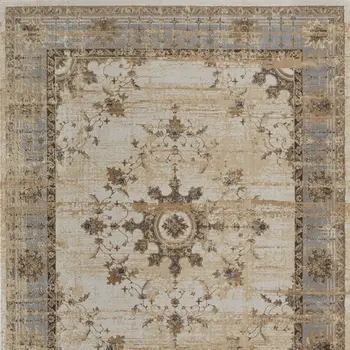 2' X 3' Tan Brown And Gray Power Loom Distressed Area Rug