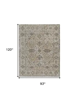 8' X 10' Ivory Tan And Gray Power Loom Area Rug